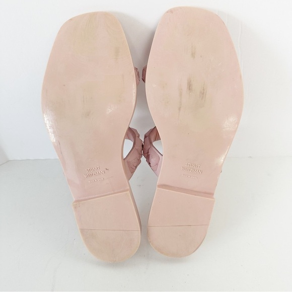 Stuart Weitzman Dusty Rose Rosita Debossed Sandals Rubber Slides 7 BarbieCore - Picture 7 of 13